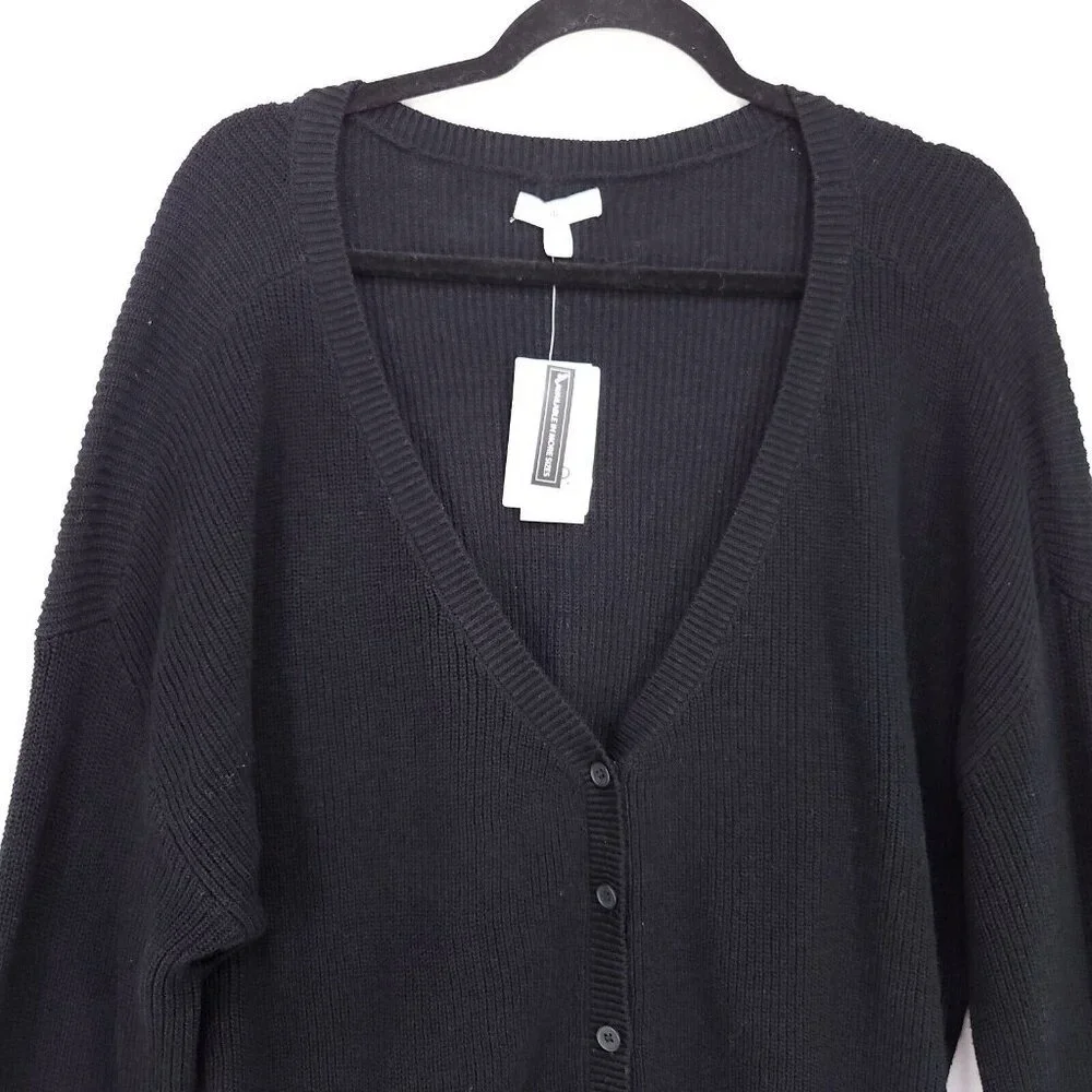 BP. Crochet Cardigan Plus Size 2X Black Button Up Cropped Long Sleeve - Picture 5 of 13